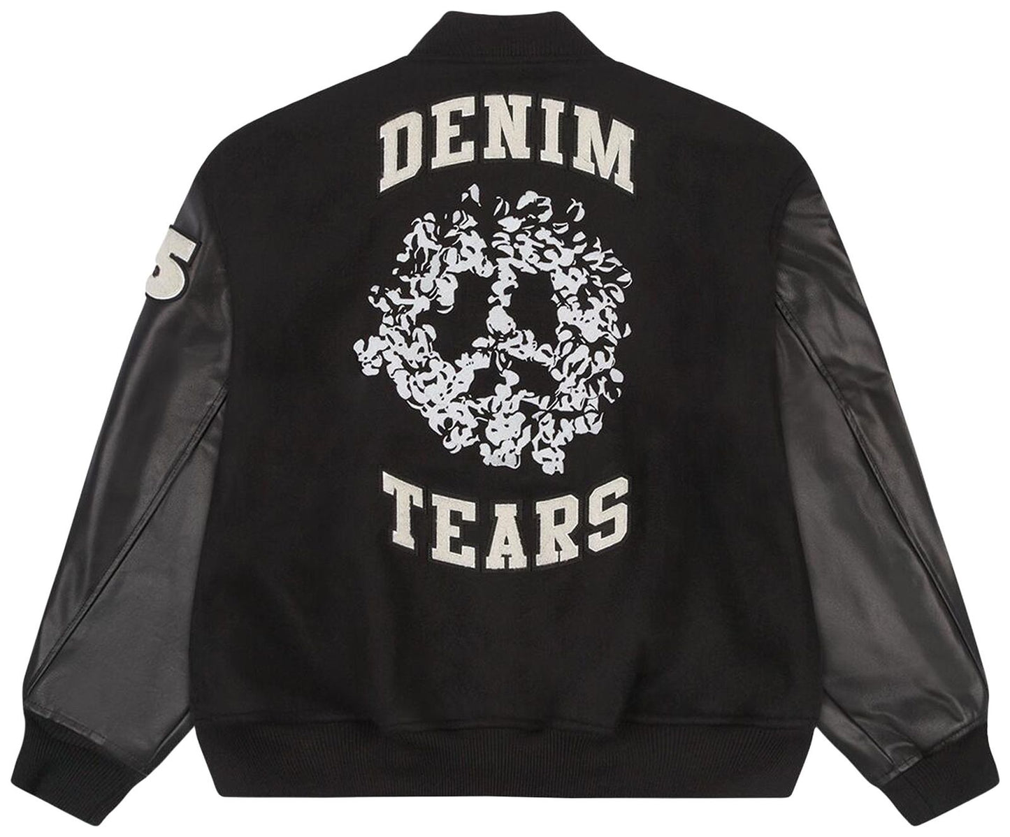 Denim Tears Peace Wreath Varsity Jacket - Black