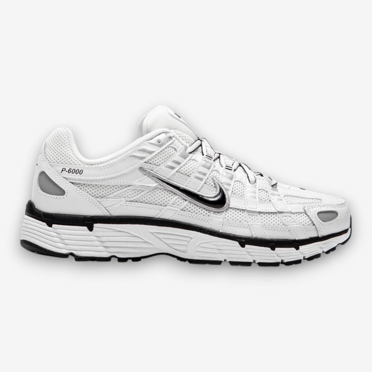 Nike P-6000 White Metallic Silver Black