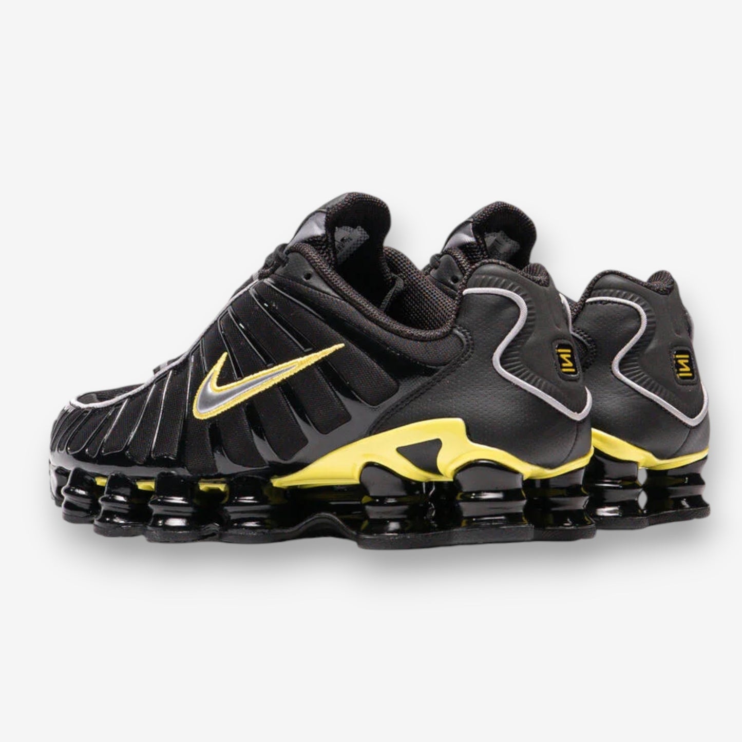 Nike Shox TL Black Dynamic Yellow Metallic Silver