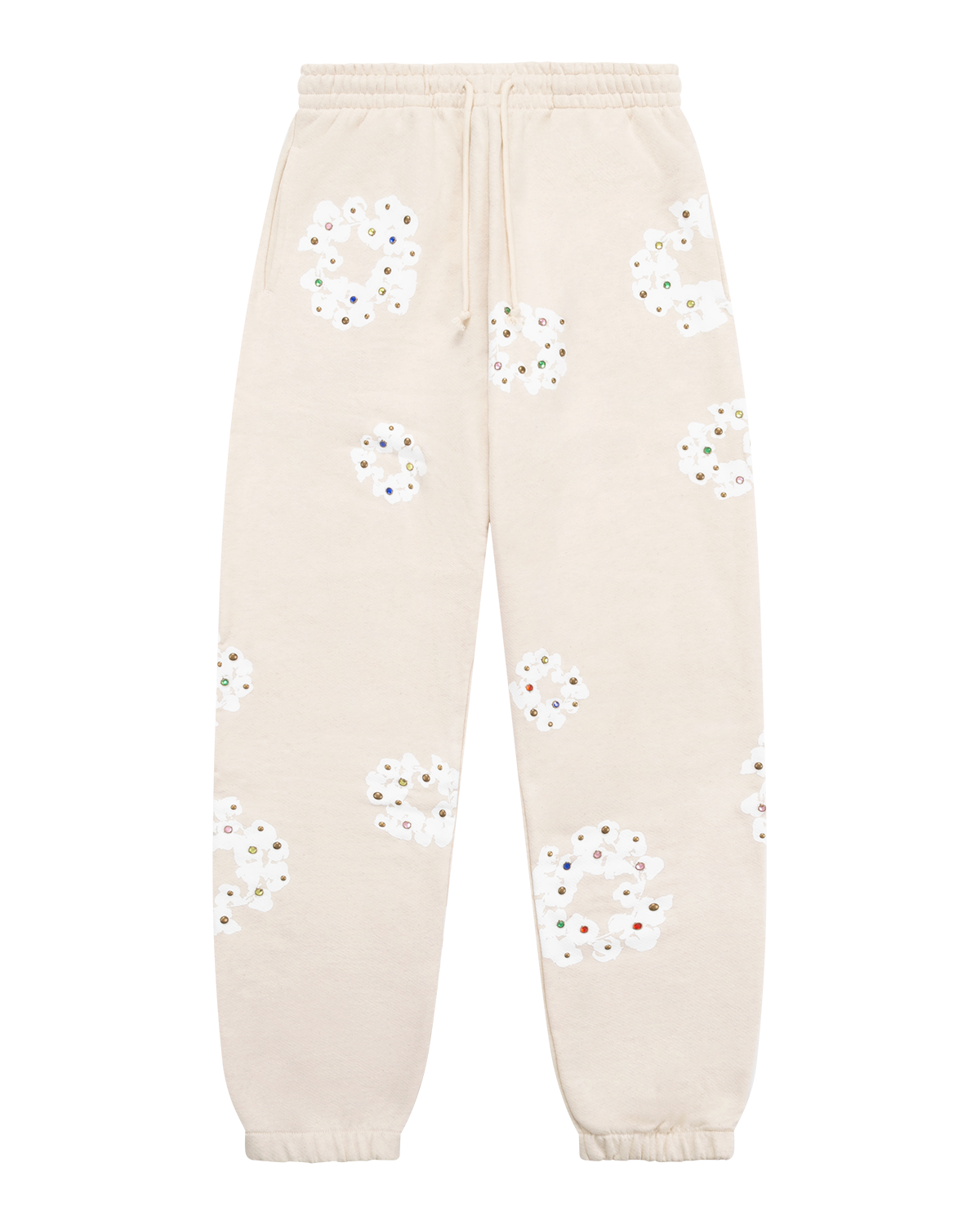 Denim Tears FW25 Rhinestone Sweatpants - Oatmeal