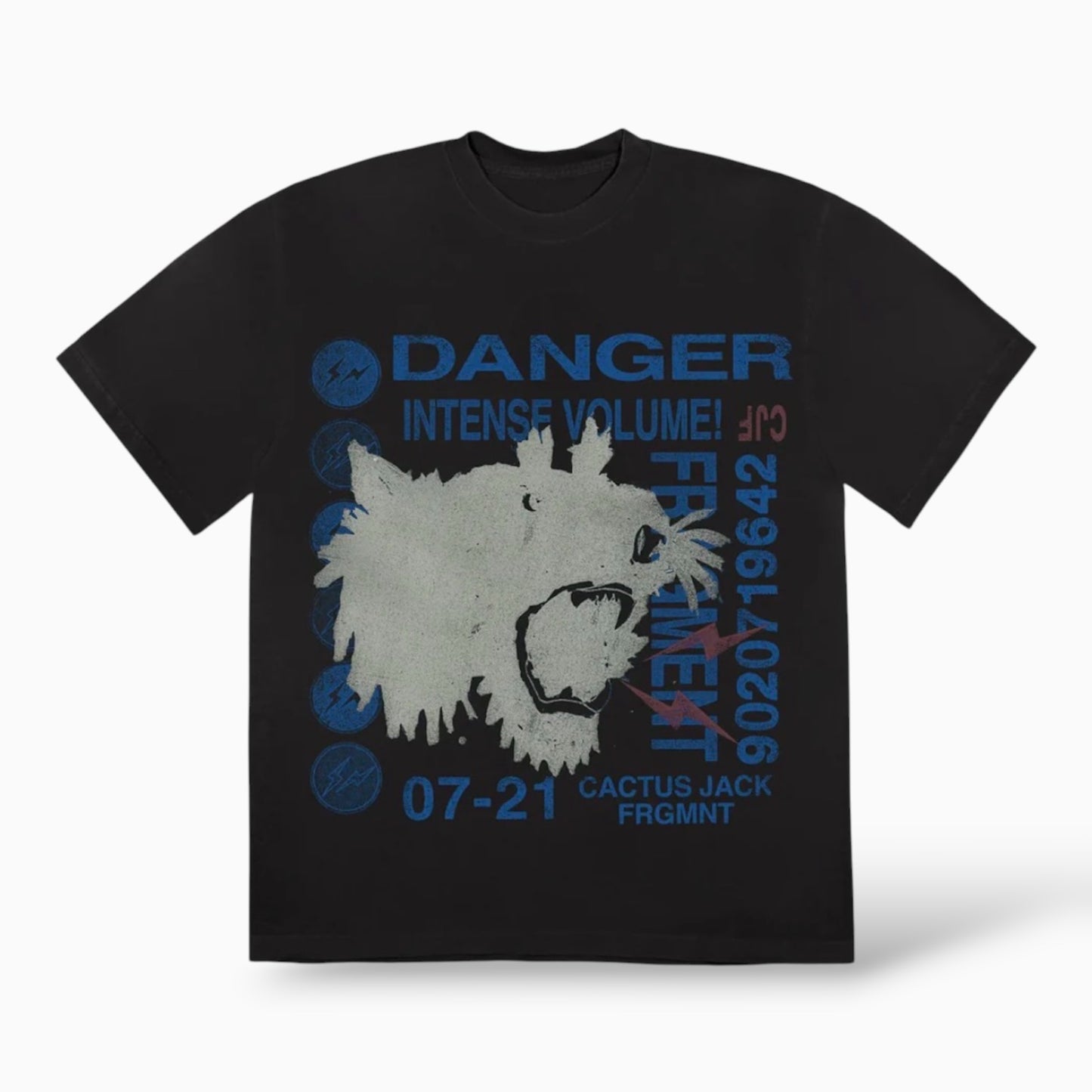 Travis Scott Cactus Jack For Fragment Danger T-Shirt Washed Black