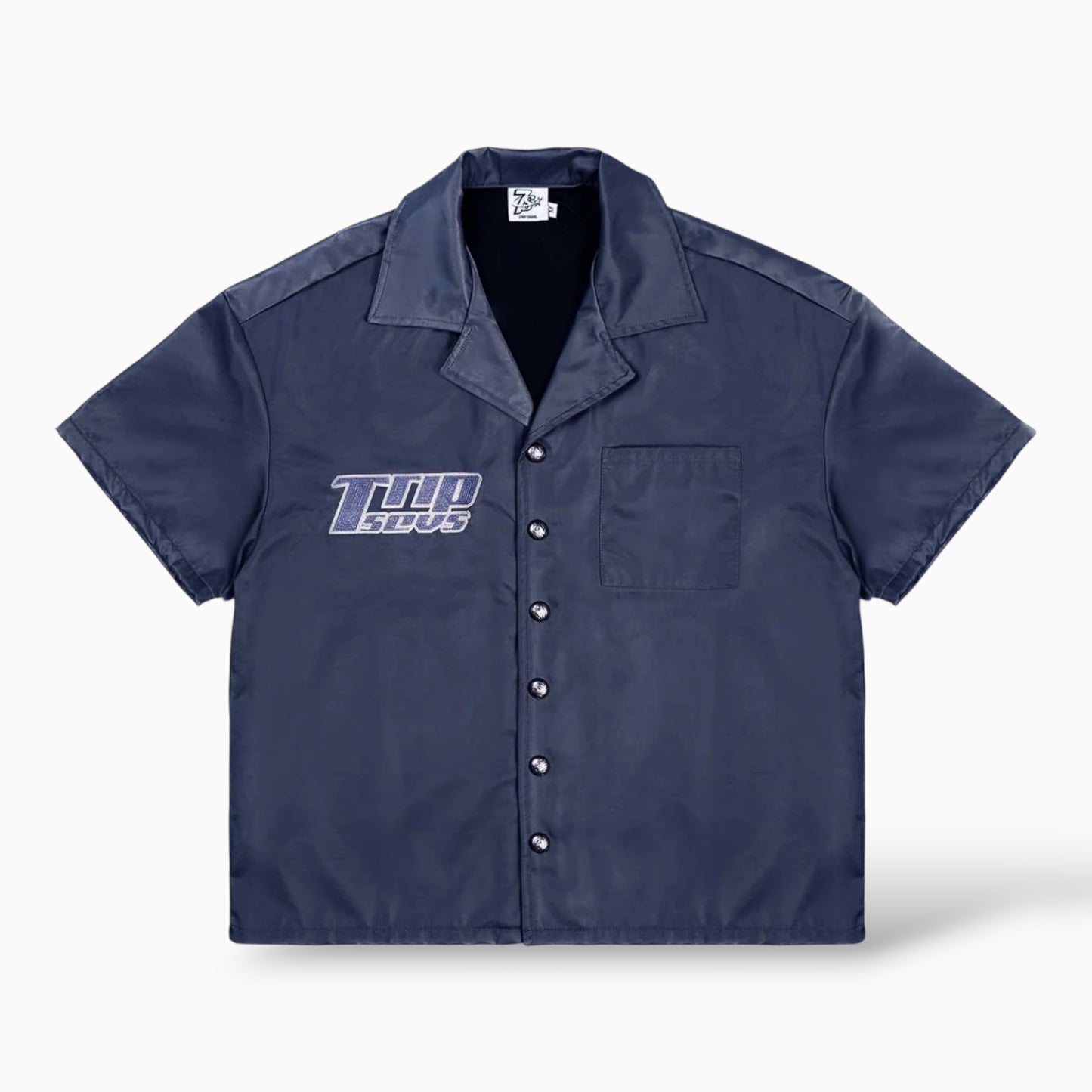 Triple Seven Buttom Up Shorts Nylon Navy