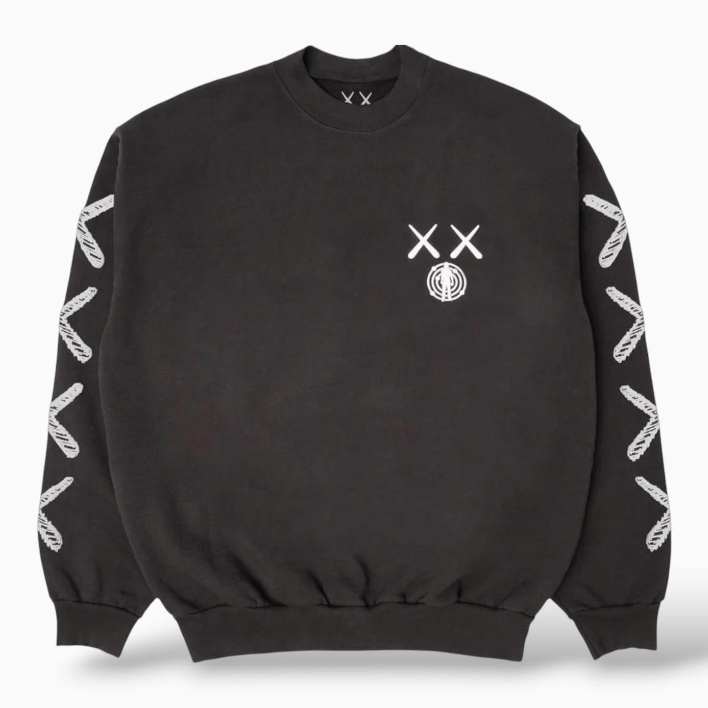 KAWS For Kid Cudi Moon Man Back Print Crewneck Black