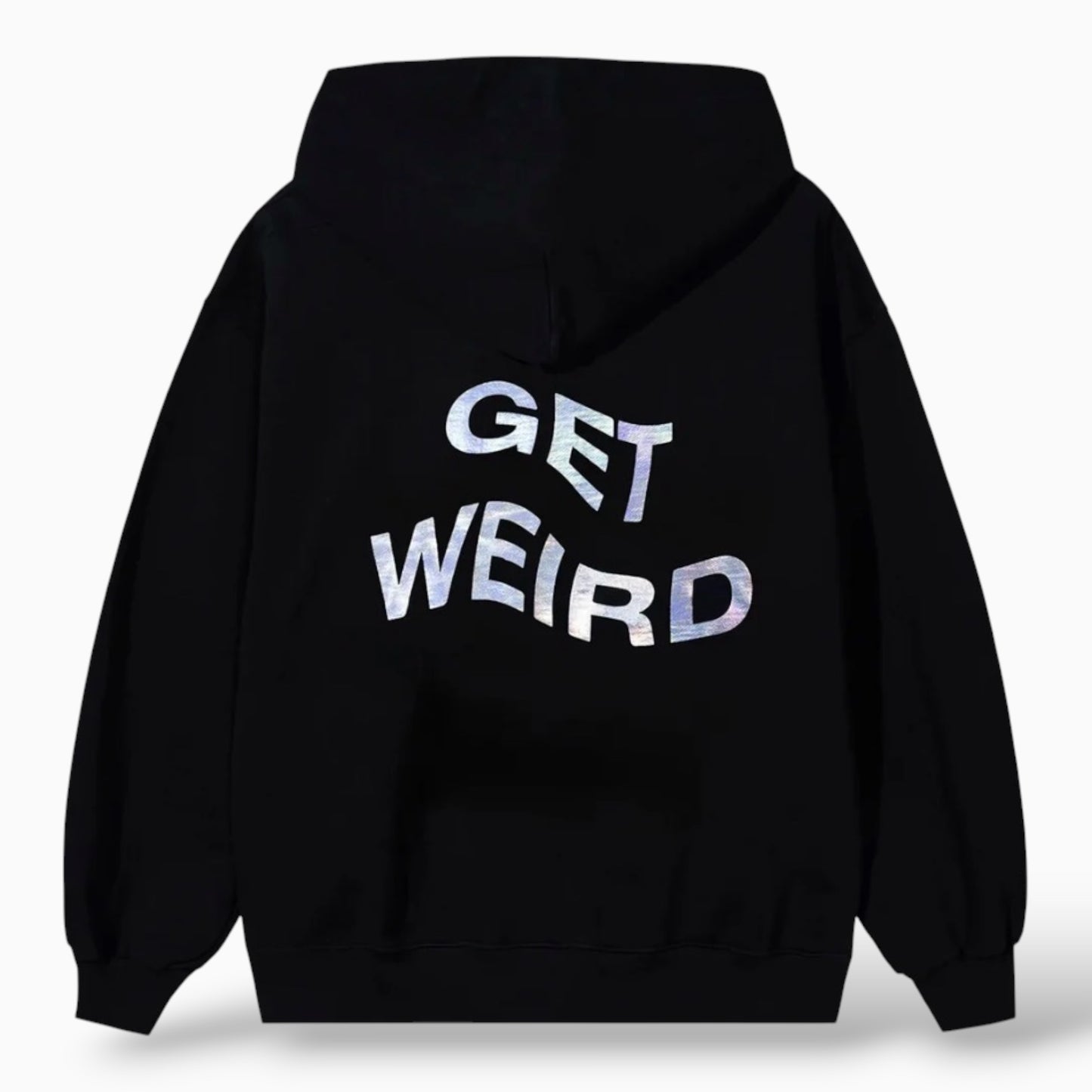 Get Weird Hologram Hoodie Black