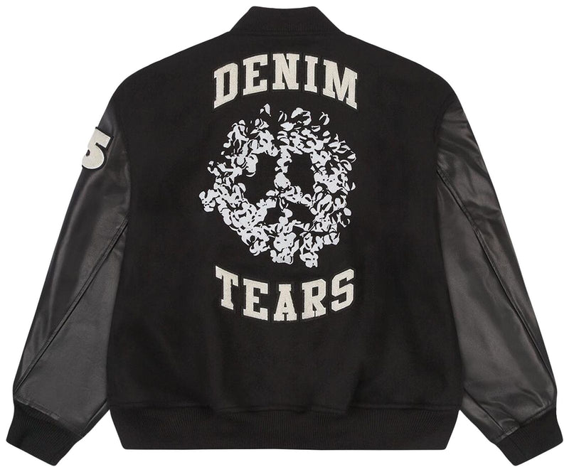 Denim Tears Peace Wreath Varsity Jacket - Black