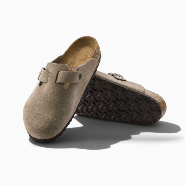 Birkenstock Boston Soft Footbed Suede Taupe (Regular Width)