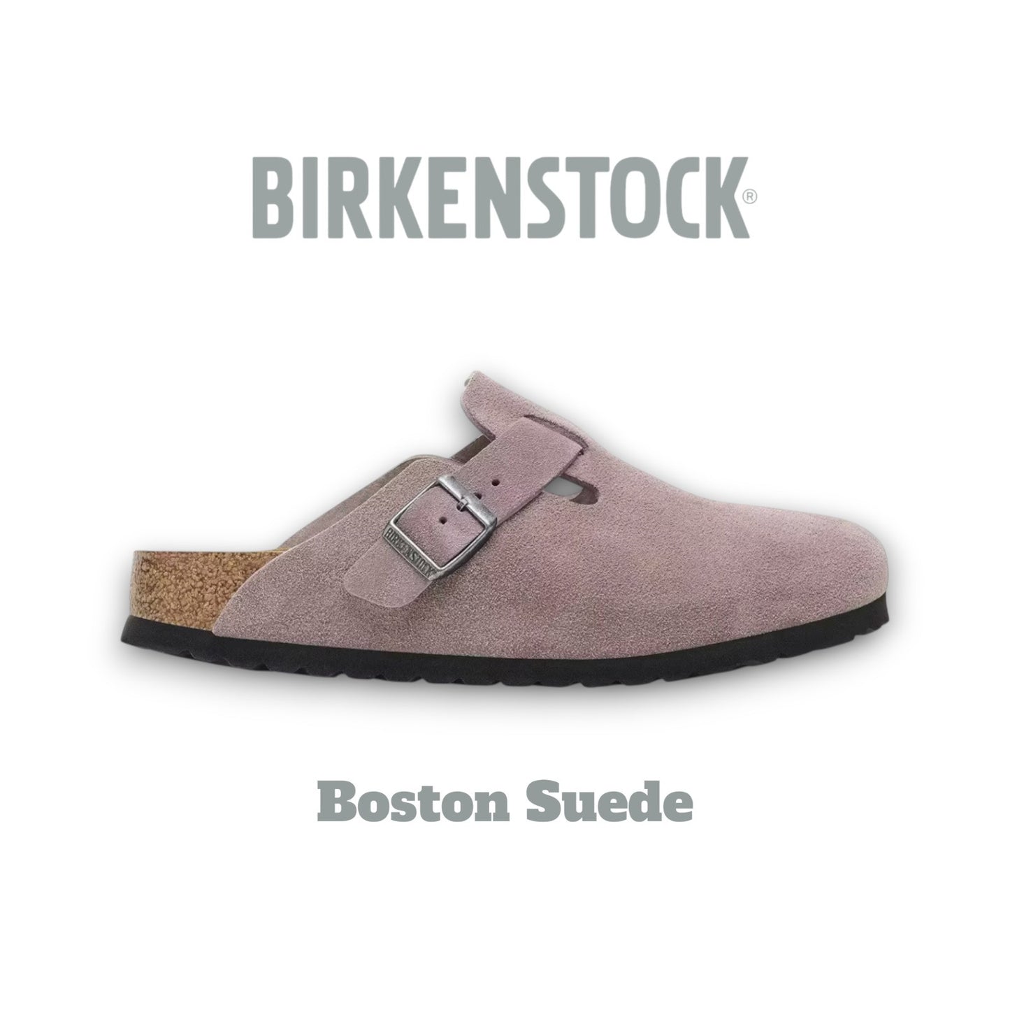 Birkenstock Boston Suede Faded Purple