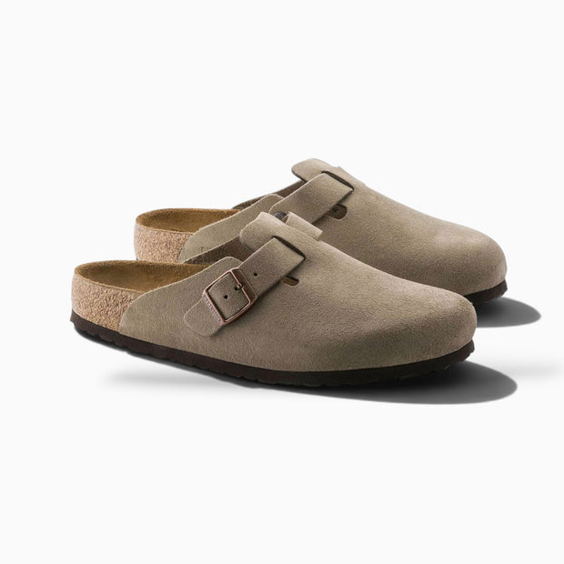 Birkenstock Boston Soft Footbed Suede Taupe (Regular Width)