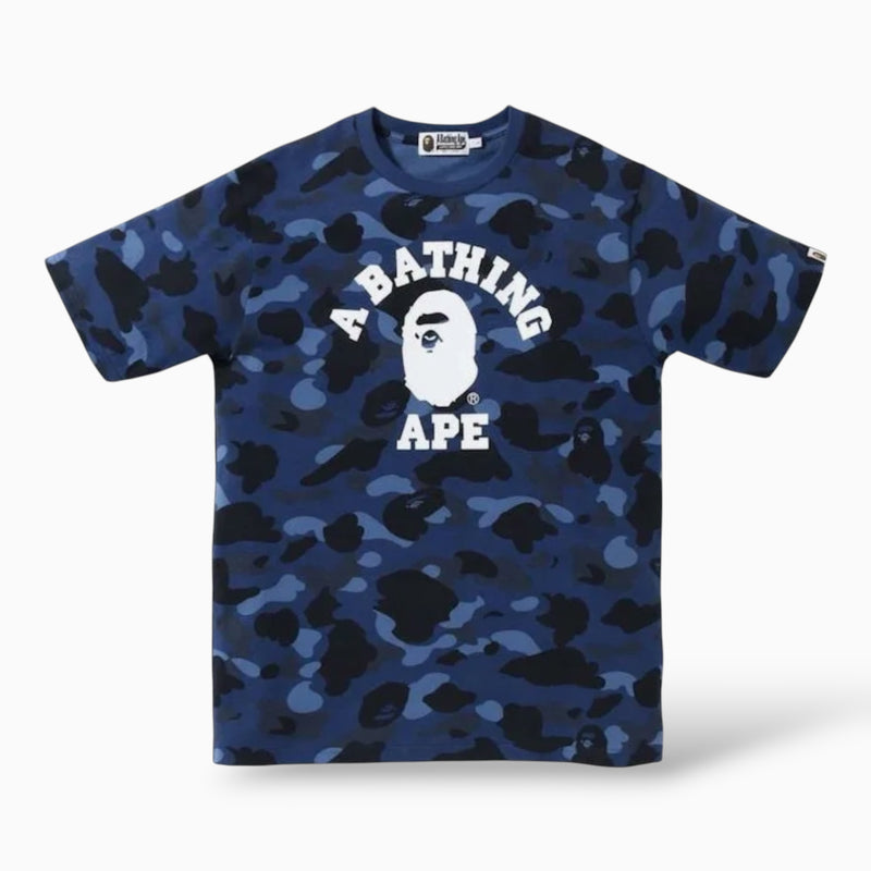 A Bathing Ape ABC Camo College T-shirt Dark Blue