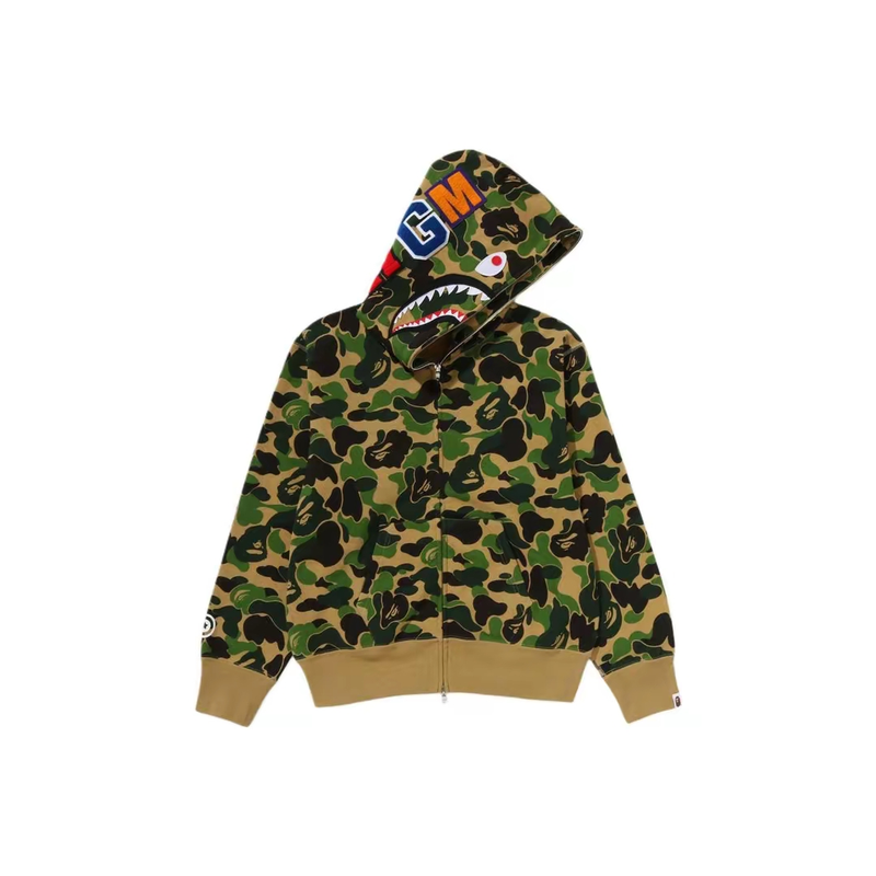 A Bathing Ape ABC Camo Shark Full Zip Hoodie Green