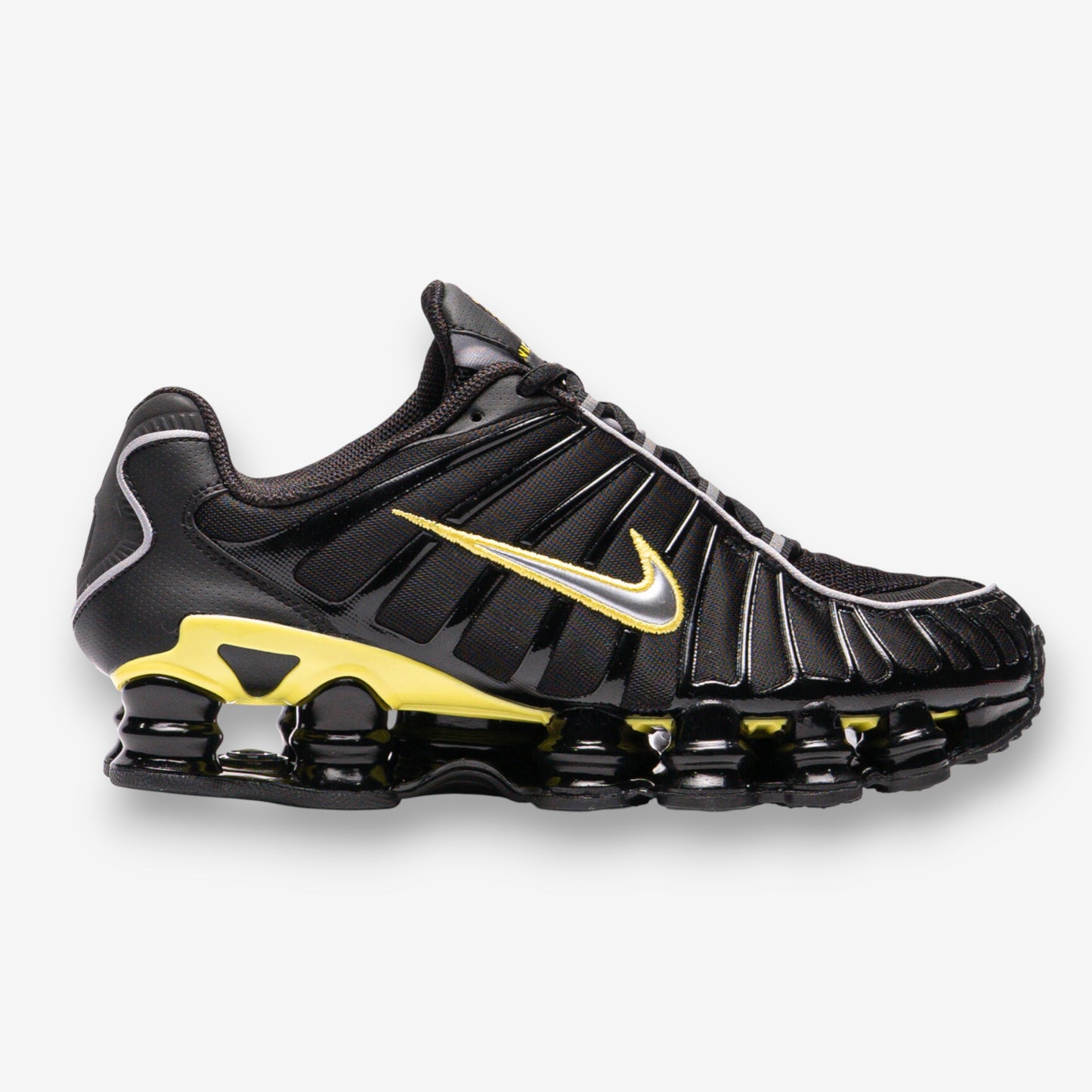Nike Shox TL Black Dynamic Yellow Metallic Silver