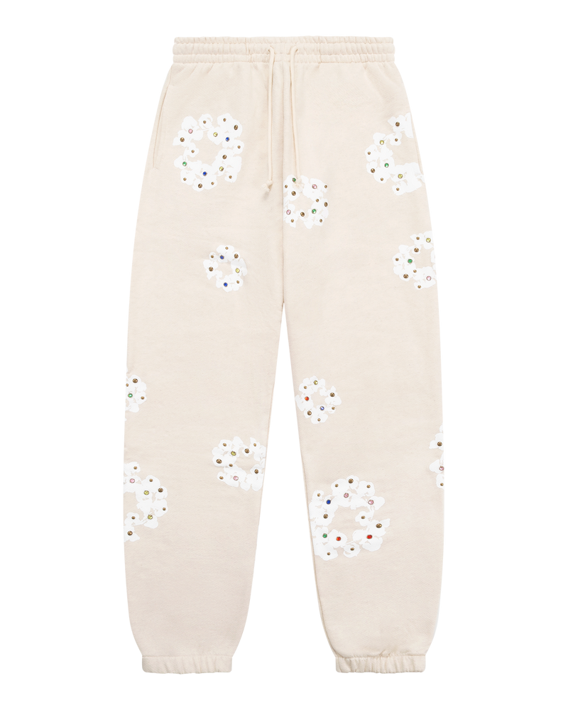 Denim Tears FW25 Rhinestone Sweatpants - Oatmeal
