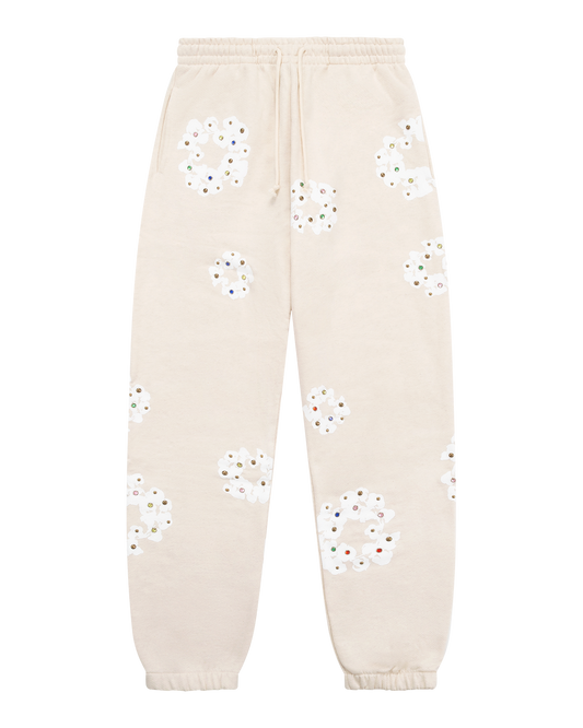 Denim Tears FW25 Rhinestone Sweatpants - Oatmeal