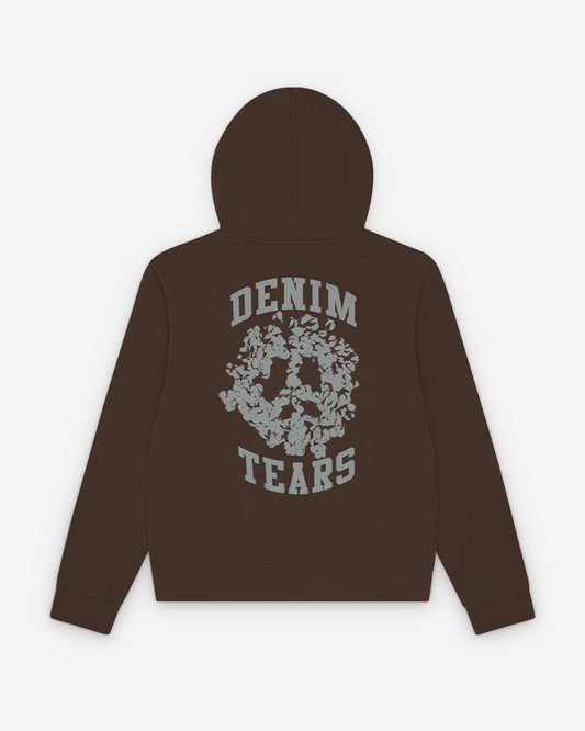 Denim U Zip Hoodie Brown