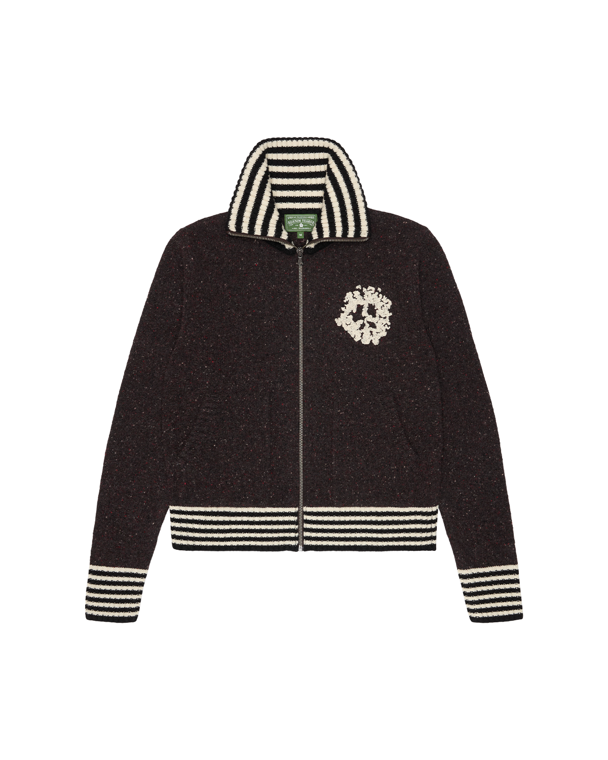Denim Tears FW25 Zip Up Knit Sweater - Black
