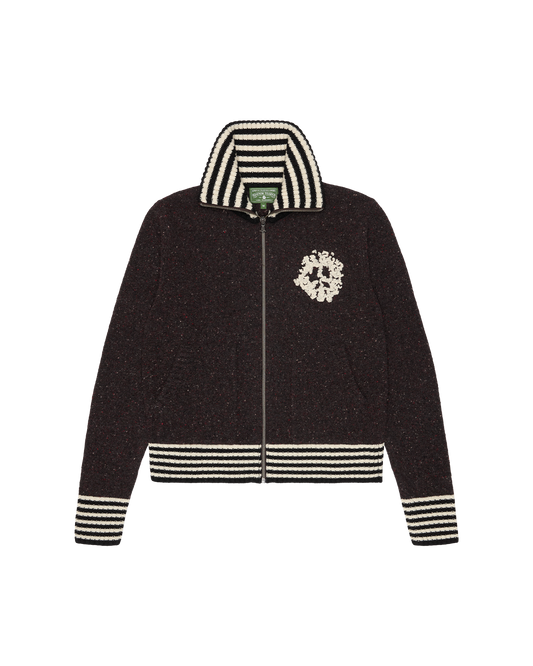 Denim Tears FW25 Zip Up Knit Sweater - Black