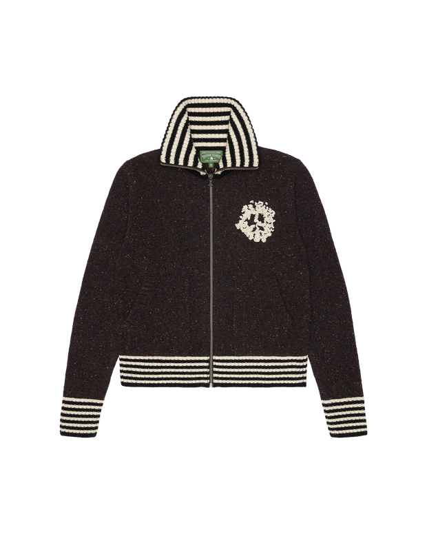 Denim Tears FW25 Zip Up Knit Sweater - Black