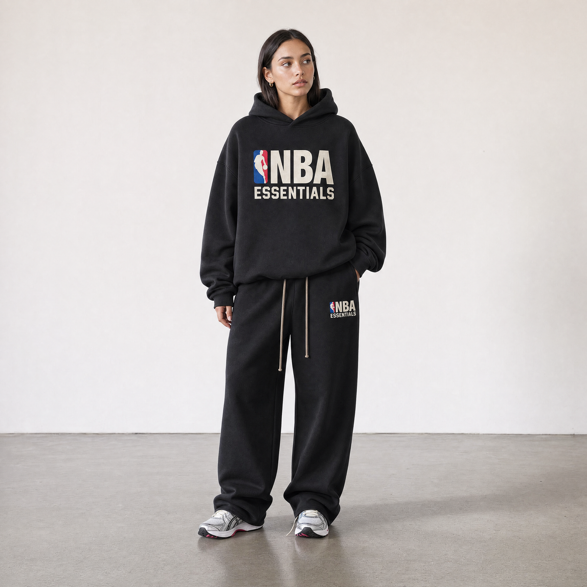 Fear of God Essentials x NBA SS25 Black Hoodie