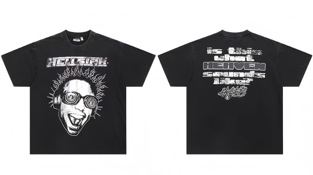 Hellstar Heaven Sounds Like T-Shirt Washed Black
