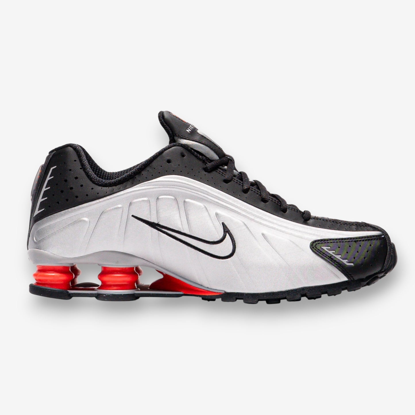 Nike Shox R4 Metallic Silver Black Picante Red