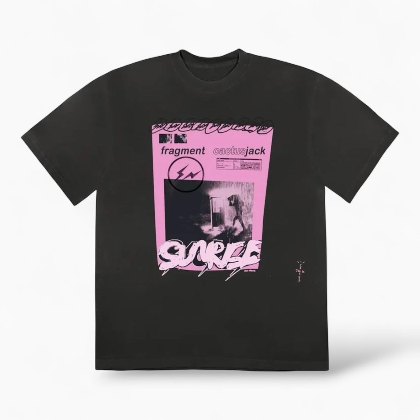Travis Scott Cactus Jack For Fragment Pink Sunrise T-Shirt Washed Black