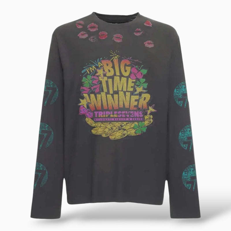 Triple Sevens Lucky Kiss L/S Tee Black