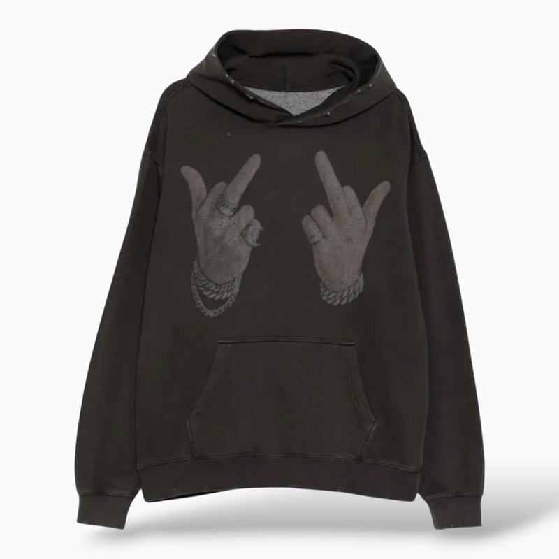 Warman Middle Fingers Up Graphic Hoodie