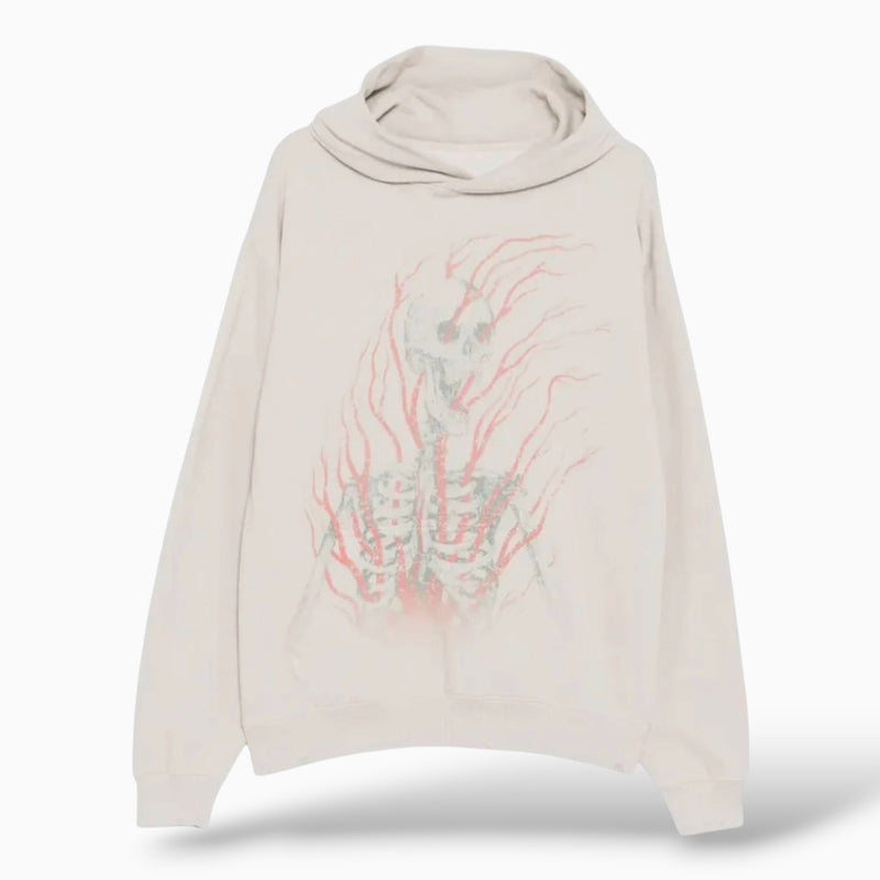 Warman Skeleton In Pain Graphic Hoodie White