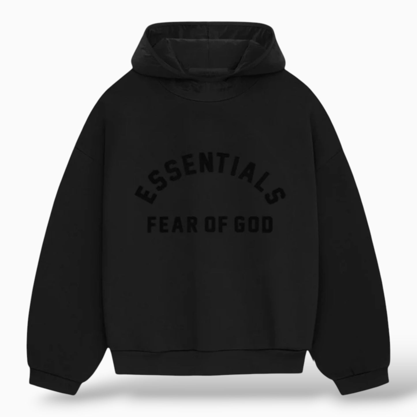 Essentials Fear of God SS24 Jet Black Nylon Fleece Hoodie