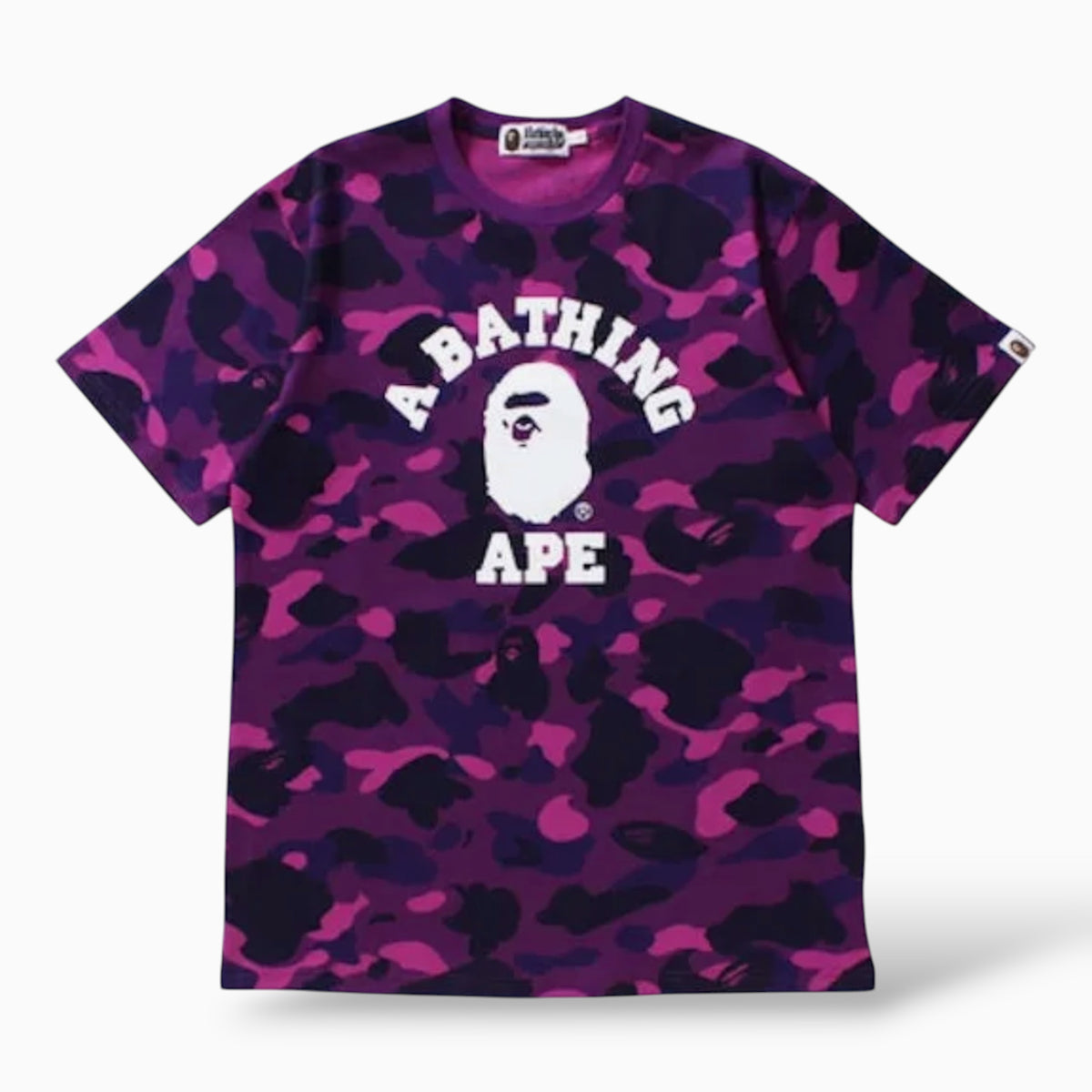 A Bathing Ape ABC Camo College T-Shirt Purple