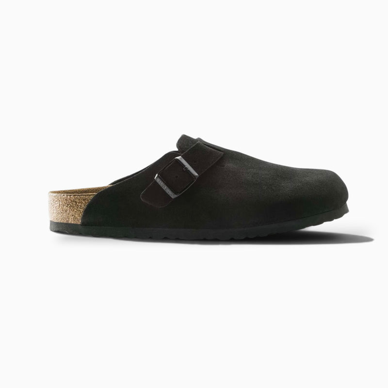 Birkenstock Boston Soft Footbed Suede Black (Regular Width)