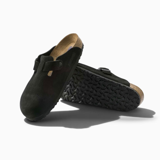 Birkenstock Boston Soft Footbed Suede Black (Regular Width)