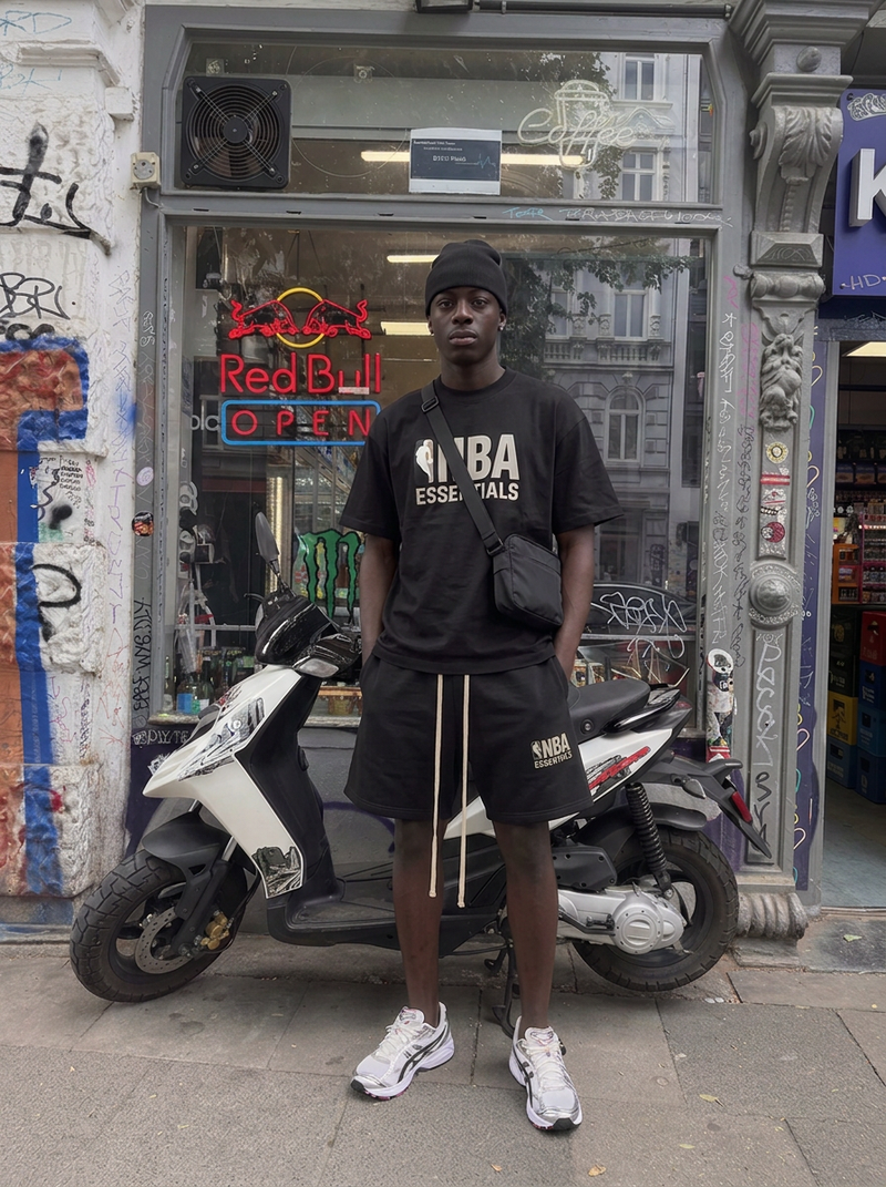 Essentials Fear Of God x NBA Essentials ss25 Black T-Shirt