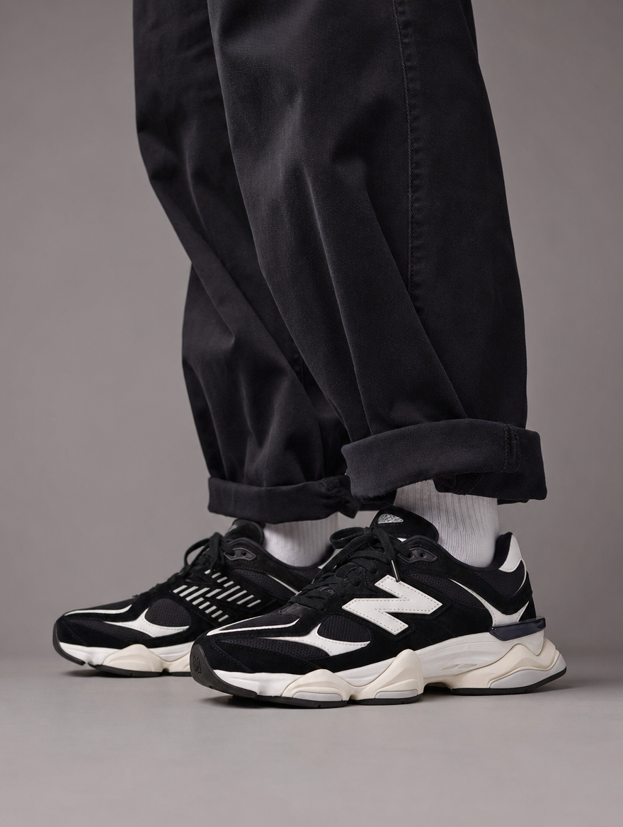 New Balance 9060 Black White Lifestyle Studio
