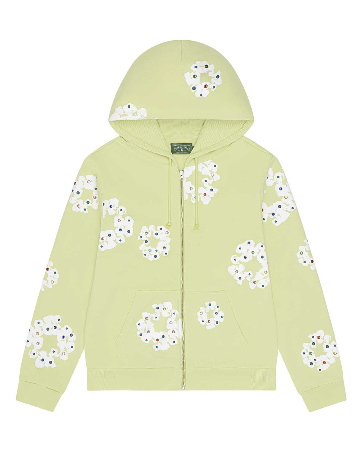 Denim Tears FW25 Rhinestone Hoodie - Neon Green