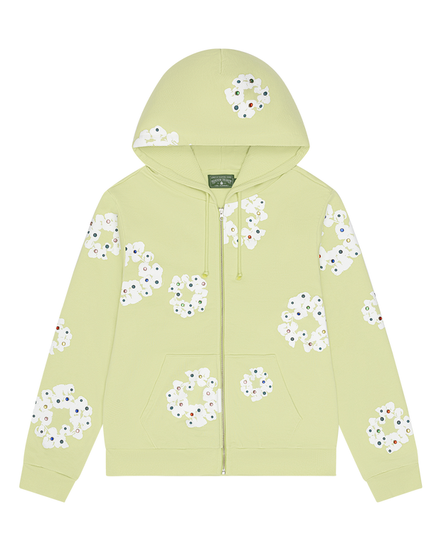 Denim Tears FW25 Rhinestone Hoodie - Neon Green