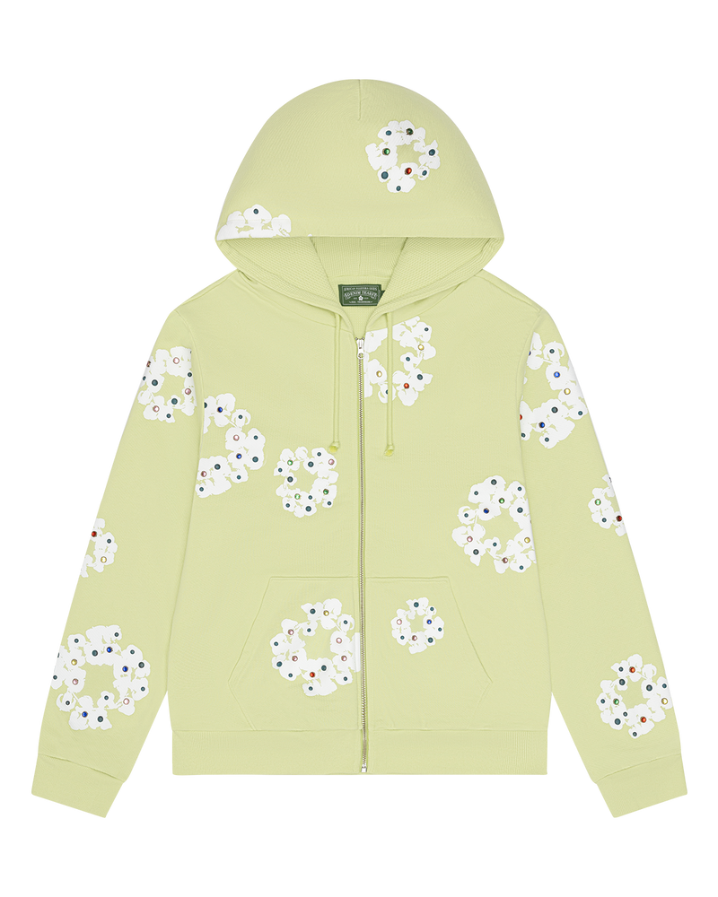 Denim Tears FW25 Rhinestone Hoodie - Neon Green