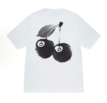 Stussy 8 Ball Cherries Camiseta Blanca