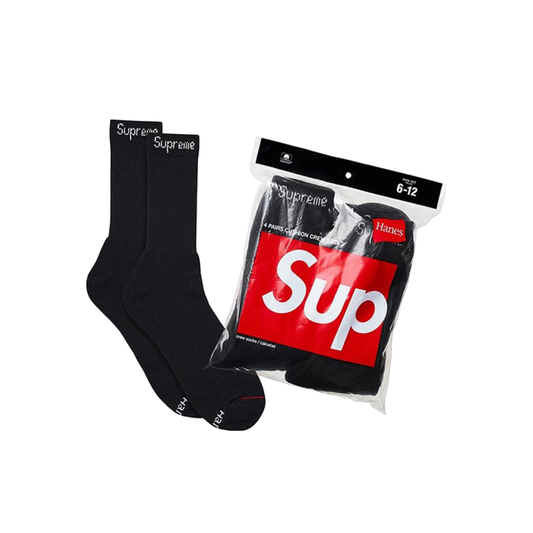 Supreme x Hanes Crew Socken Black (4er-Pack)