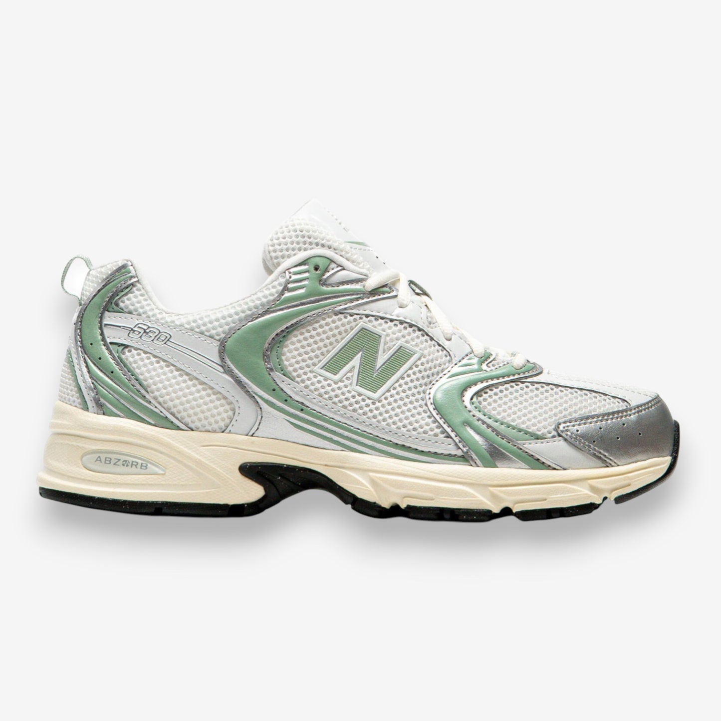 New Balance 530 Silver Metallic Mosaic Green