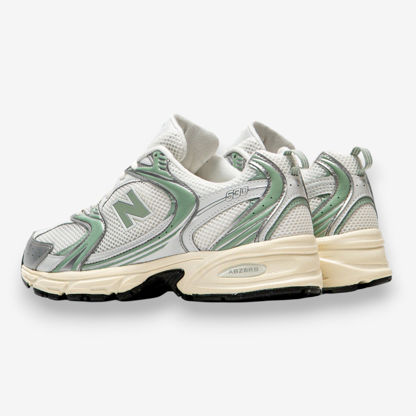 New Balance 530 Silver Metallic Mosaic Green