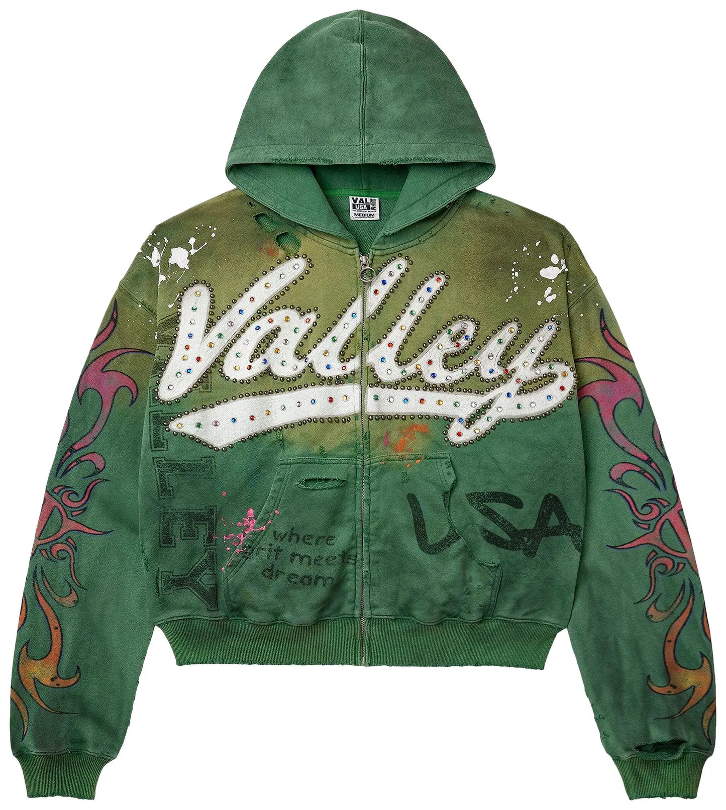 Vale Forever Inferno Zip Up Hoodie Green