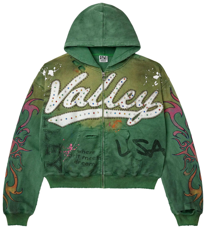 Vale Forever Inferno Zip Up Hoodie Green