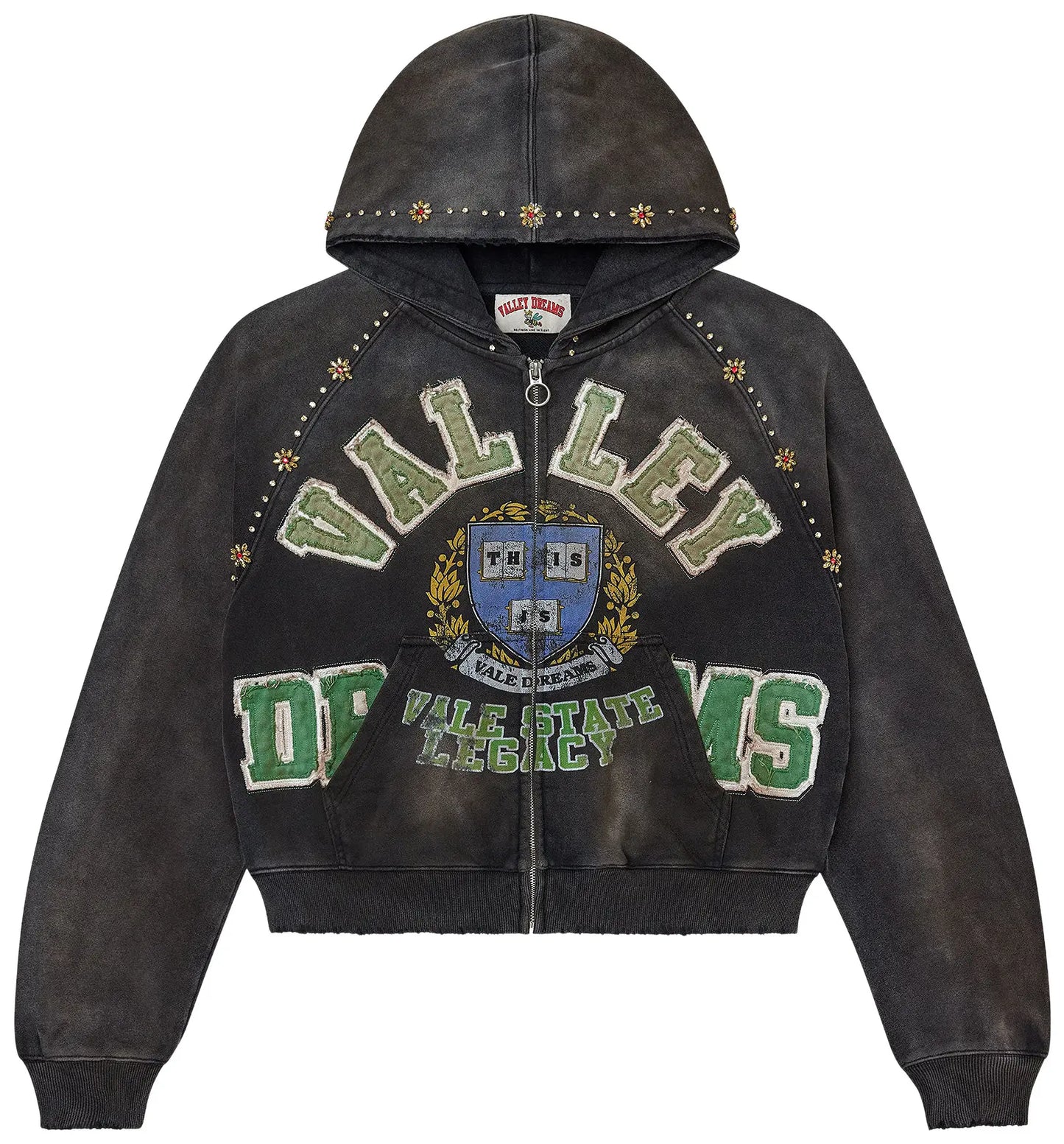 Vale Forever Legacy Gem Zip Up Hoodie Black