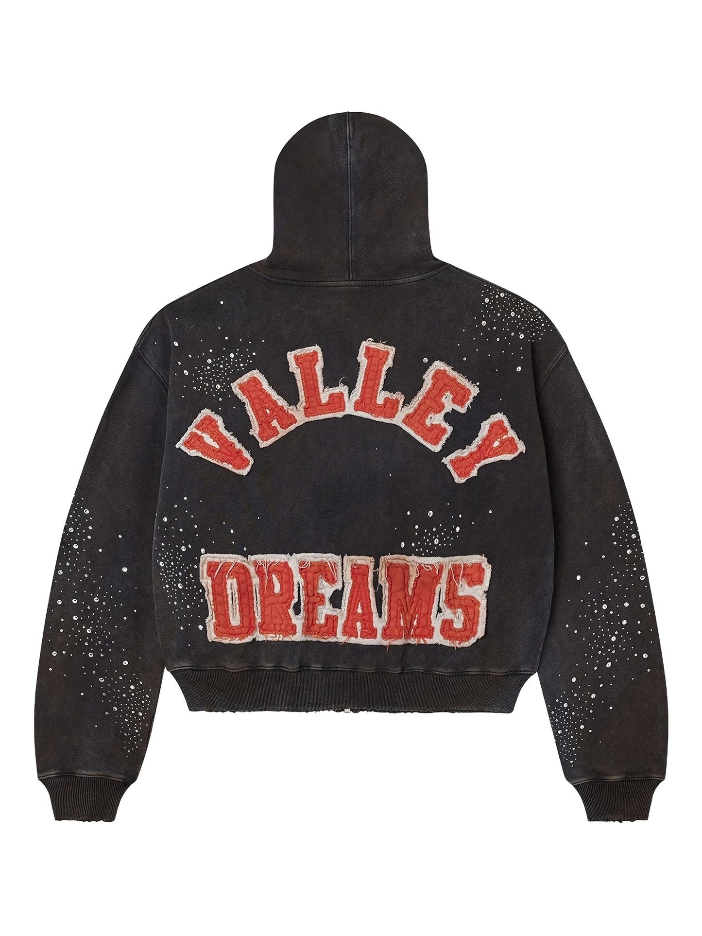 Vale Pluto Clustered zip-up Hoodie Black