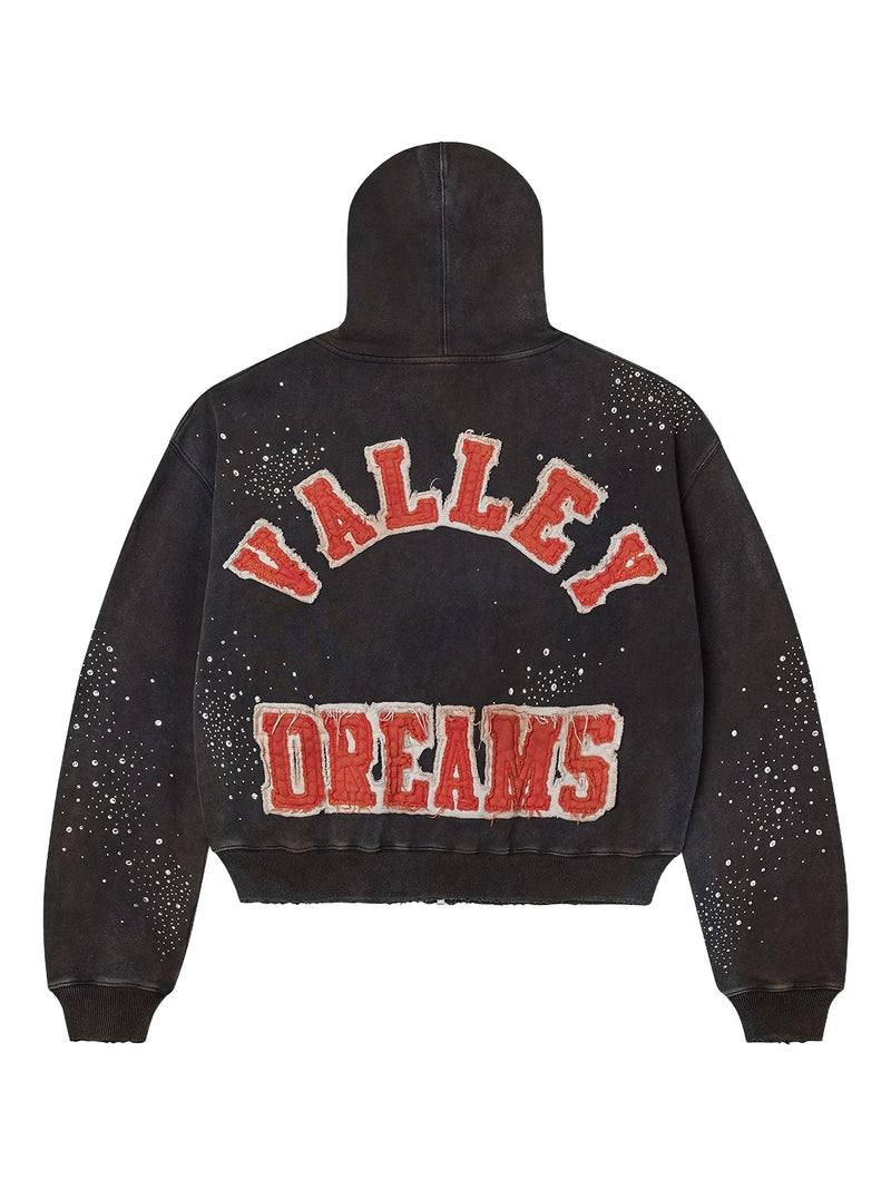 Vale Pluto Clustered zip-up Hoodie Black