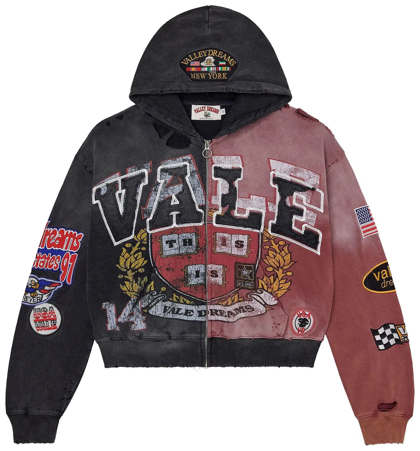 Vale Zip Up Two Face Hoodie
