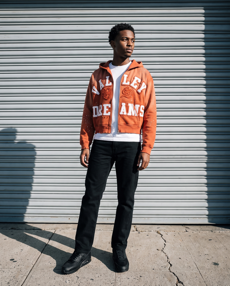Vale Forever Classico Zip Up Sweatshirt Orange