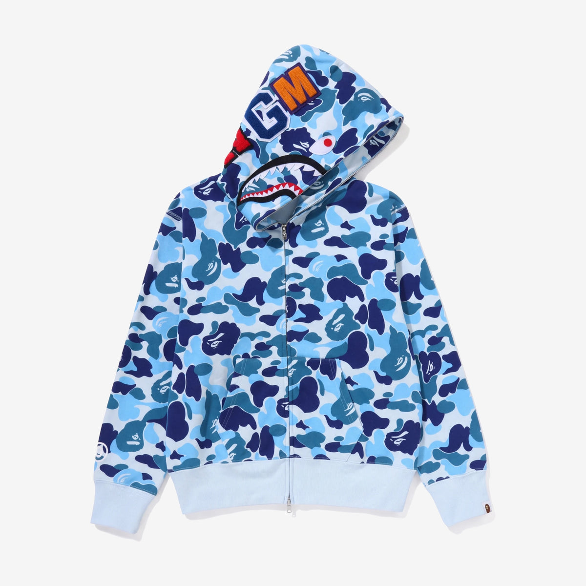 A Bathing Ape ABC Camo Shark Full Zip Hoodie Blue