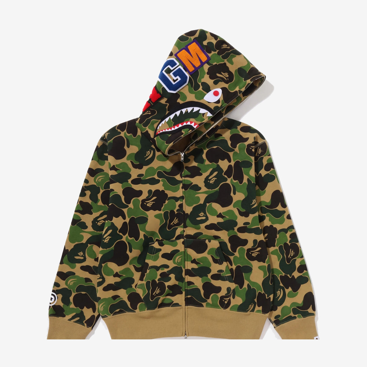 A Bathing Ape ABC Camo Shark Full Zip Hoodie Green